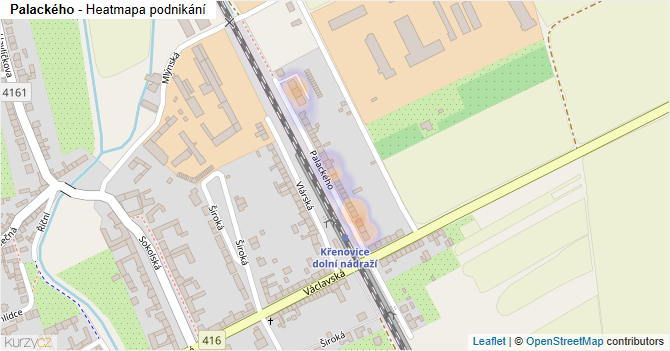 Palackého - mapa podnikání
