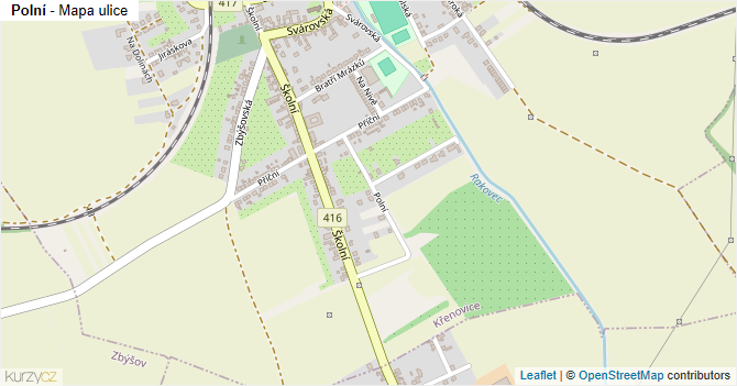 Polní - mapa ulice