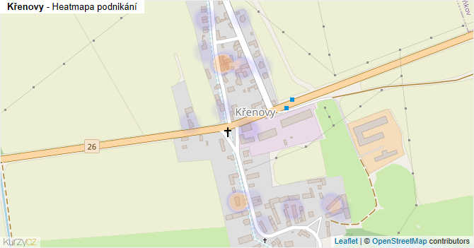 Křenovy - mapa podnikání