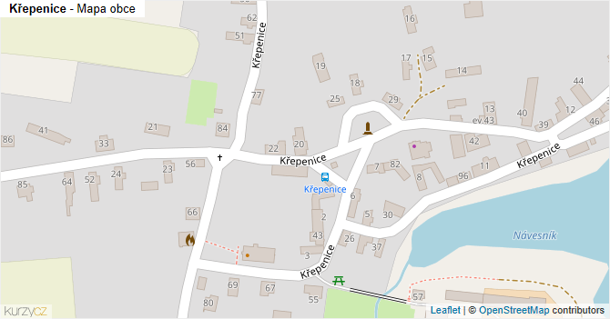Křepenice - mapa obce