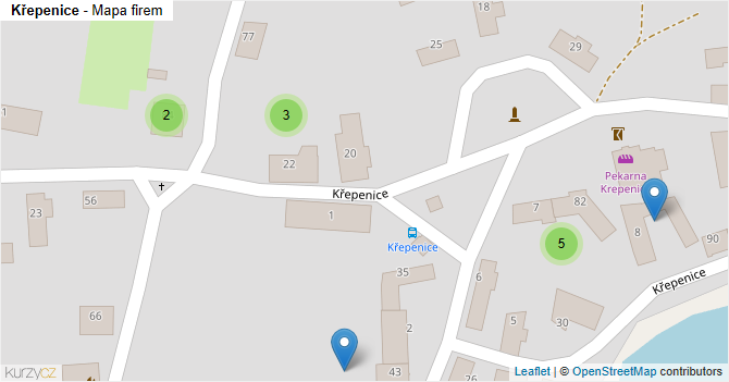 Křepenice - mapa firem