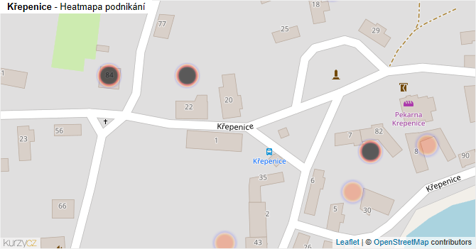 Křepenice - mapa podnikání