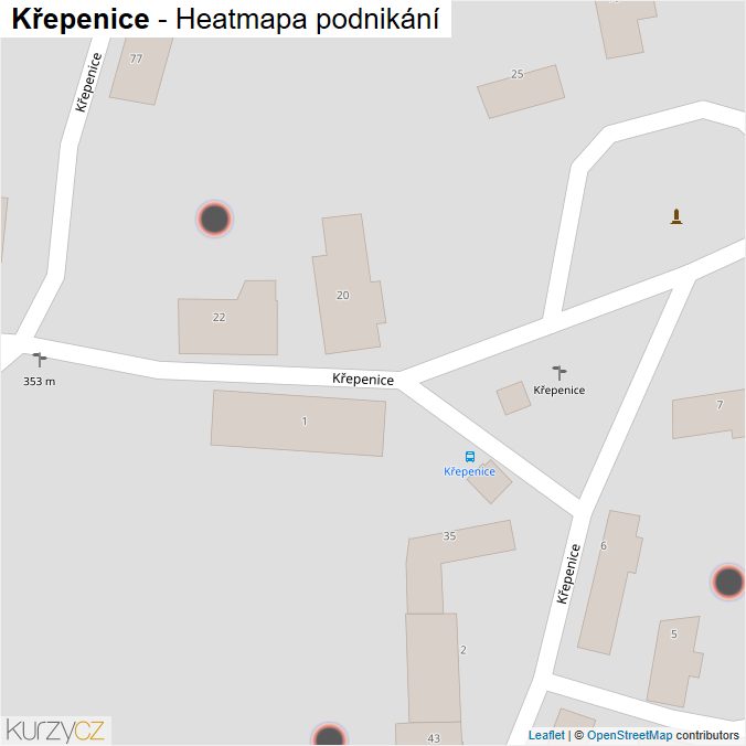 Mapa Křepenice - Firmy v obci.