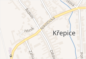Křepice v obci Křepice - mapa části obce
