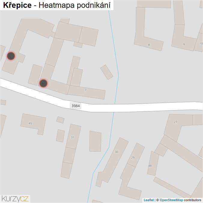 Mapa Křepice - Firmy v obci.