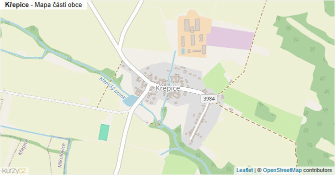 Křepice - mapa části obce