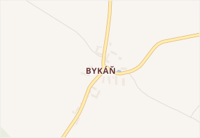 Bykáň v obci Křesetice - mapa části obce