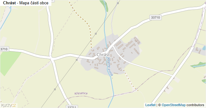Chrást - mapa části obce