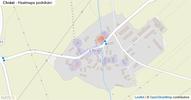 Chrást - mapa podnikání