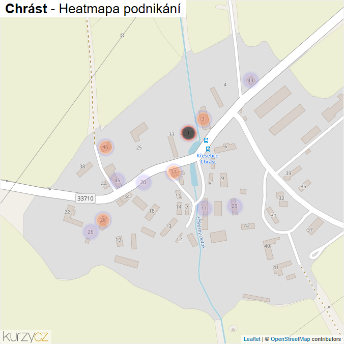 Mapa Chrást - Firmy v části obce.