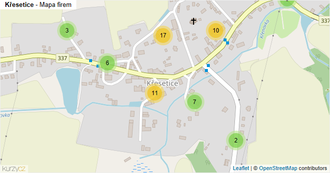Křesetice - mapa firem