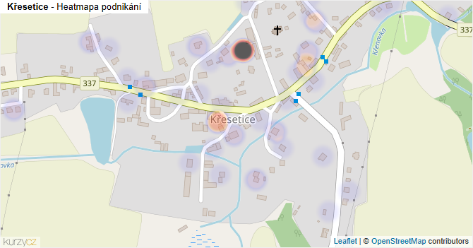 Křesetice - mapa podnikání