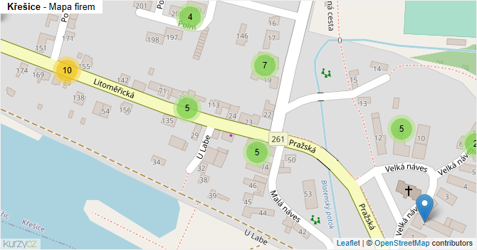 Křešice - mapa firem