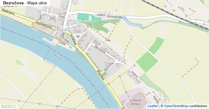 Bezručova - mapa ulice