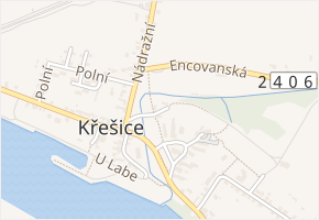 Černá cesta v obci Křešice - mapa ulice