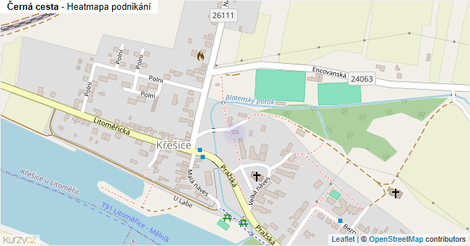 Černá cesta - mapa podnikání