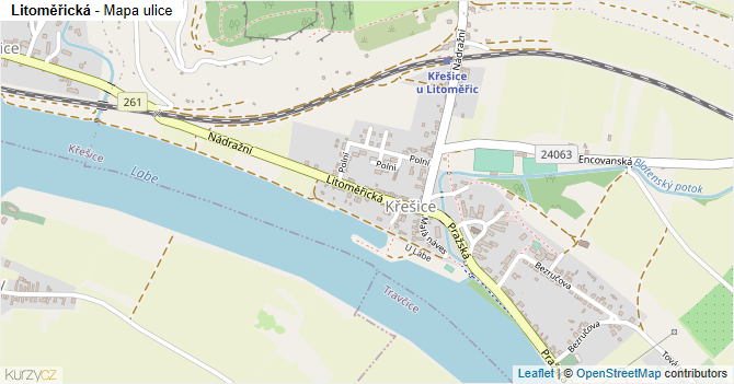 Litoměřická - mapa ulice
