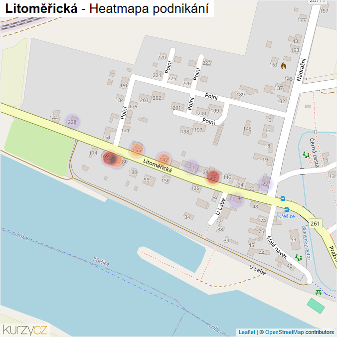 Mapa Litoměřická - Firmy v ulici.
