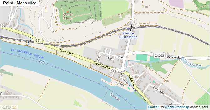 Polní - mapa ulice