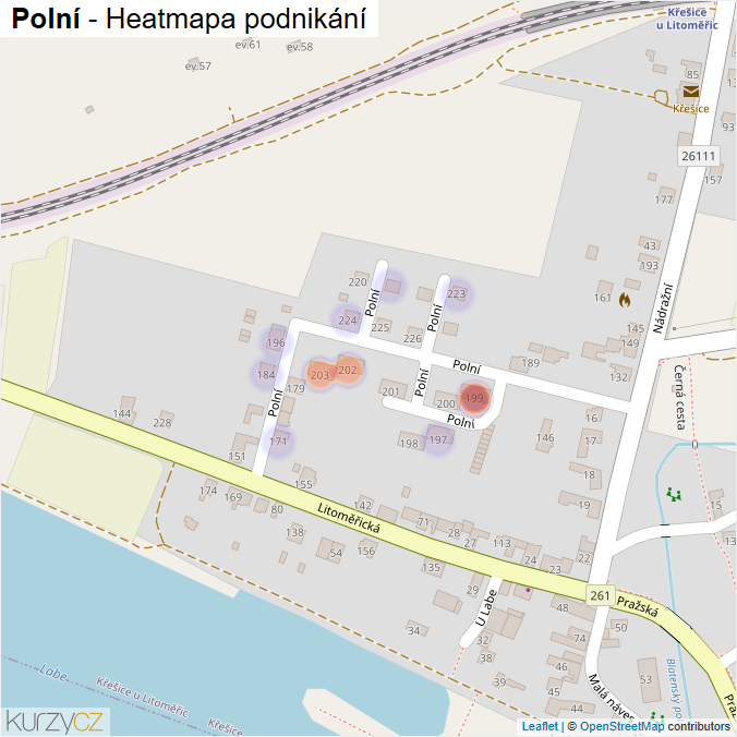 Mapa Polní - Firmy v ulici.