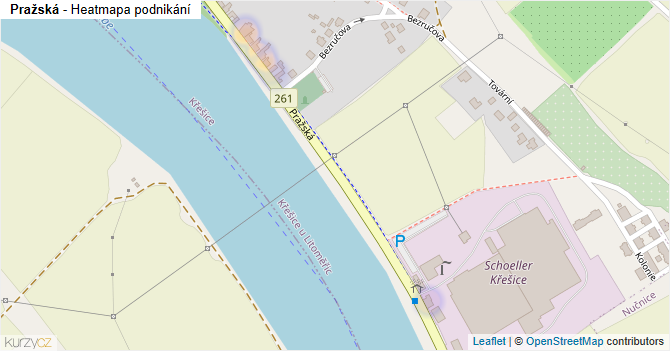 Pražská - mapa podnikání