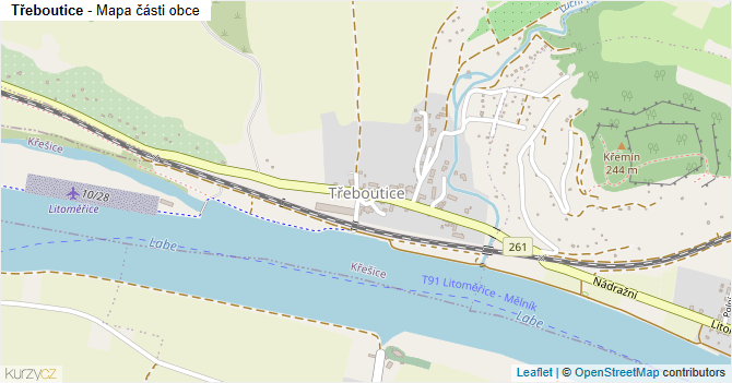 Třeboutice - mapa části obce