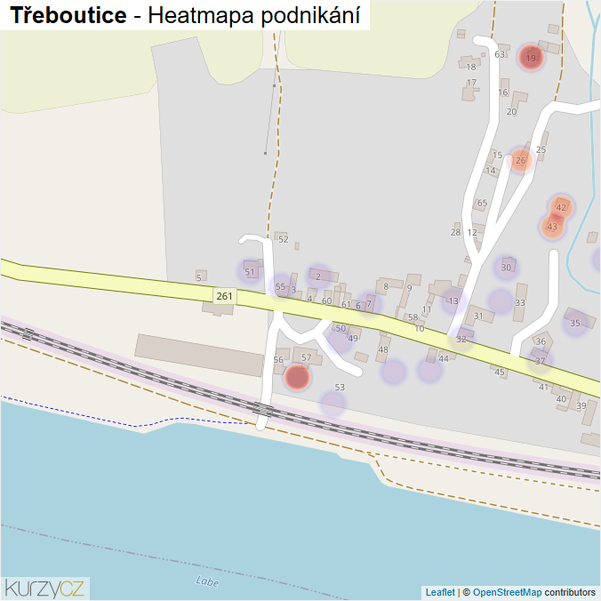 Mapa Třeboutice - Firmy v části obce.