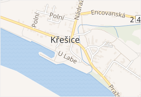 U Labe v obci Křešice - mapa ulice