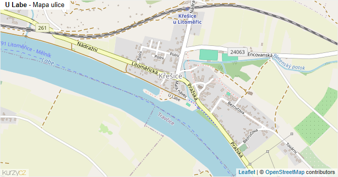 U Labe - mapa ulice