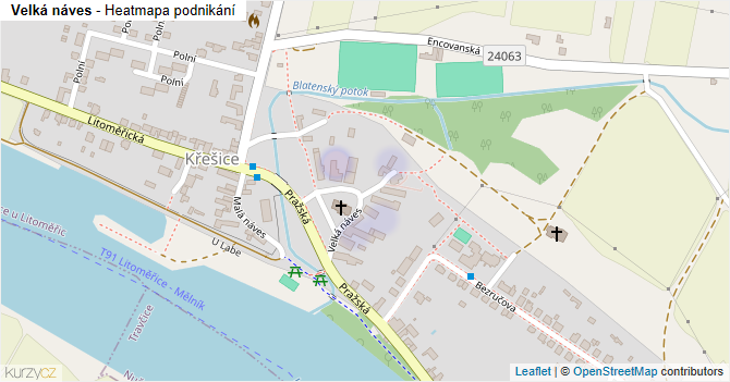 Velká náves - mapa podnikání