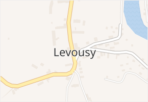Levousy v obci Křesín - mapa části obce