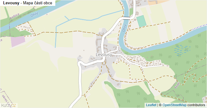 Levousy - mapa části obce