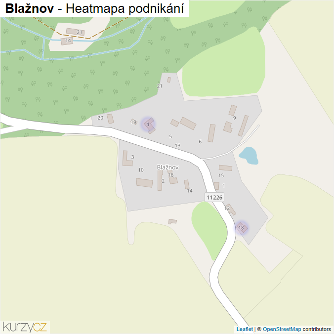 Mapa Blažnov - Firmy v části obce.