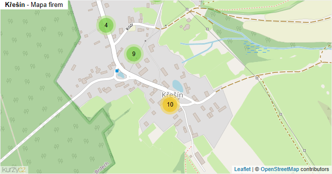Křešín - mapa firem