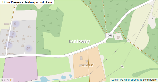 Dolní Požáry - mapa podnikání