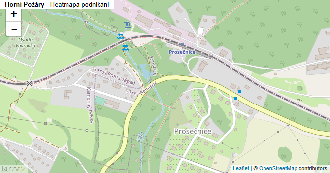 Horní Požáry - mapa podnikání