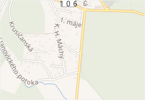 Na vinici v obci Krhanice - mapa ulice
