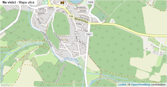 Na vinici - mapa ulice