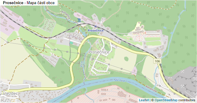 Prosečnice - mapa části obce