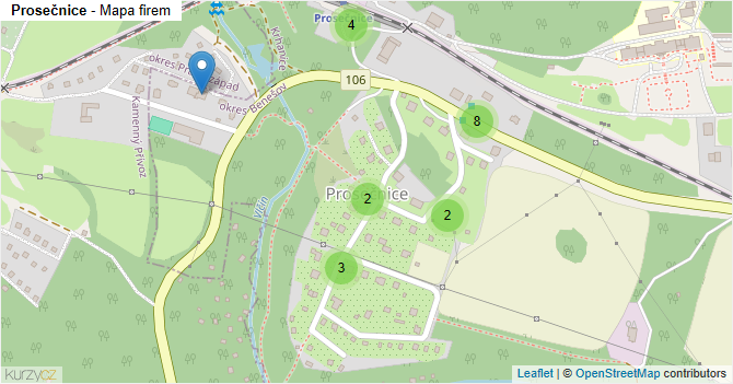 Prosečnice - mapa firem