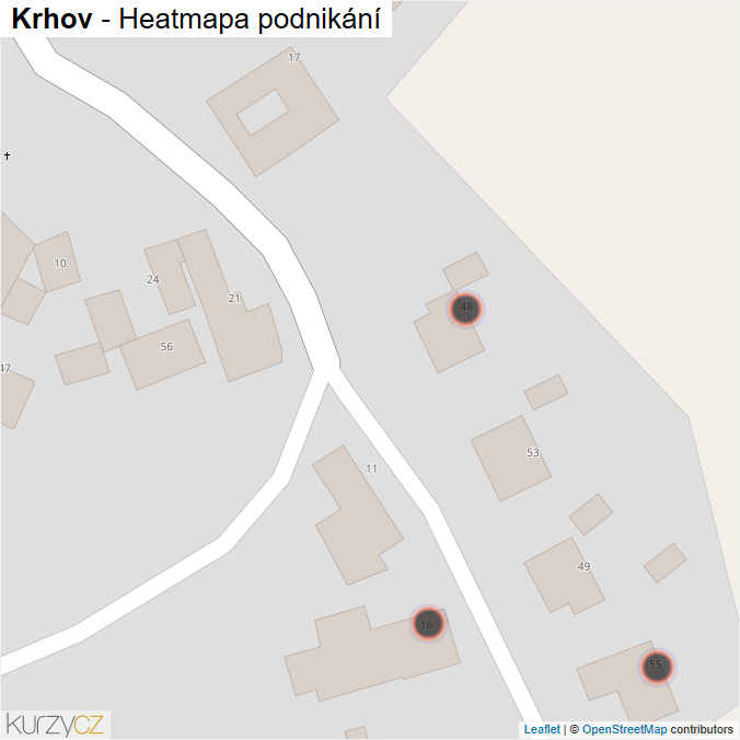 Mapa Krhov - Firmy v obci.