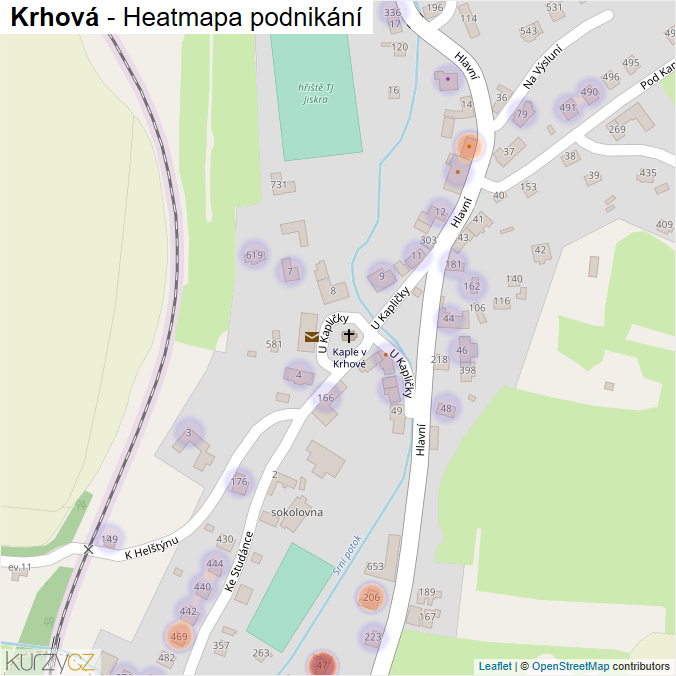 Mapa Krhová - Firmy v obci.