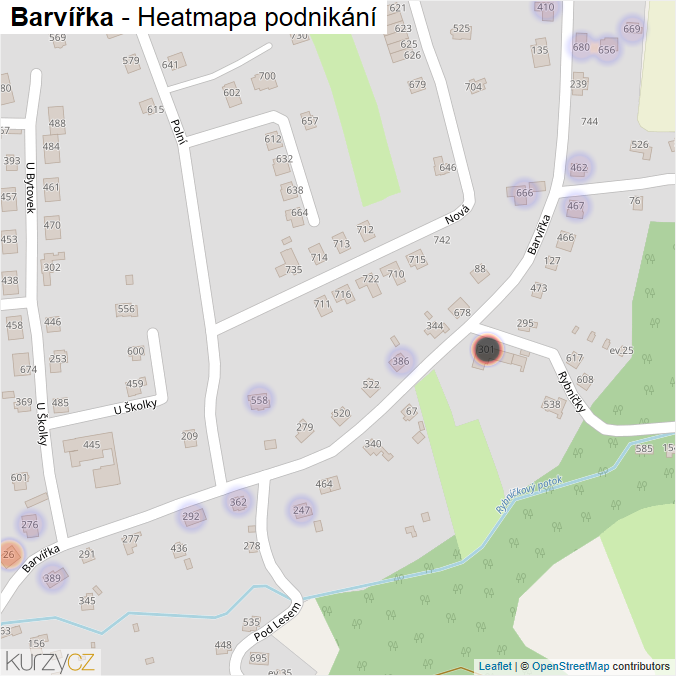 Mapa Barvířka - Firmy v ulici.