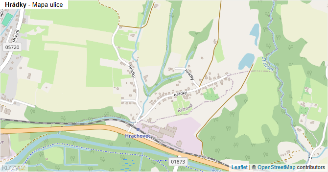 Hrádky - mapa ulice