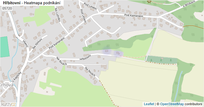 Hřbitovní - mapa podnikání