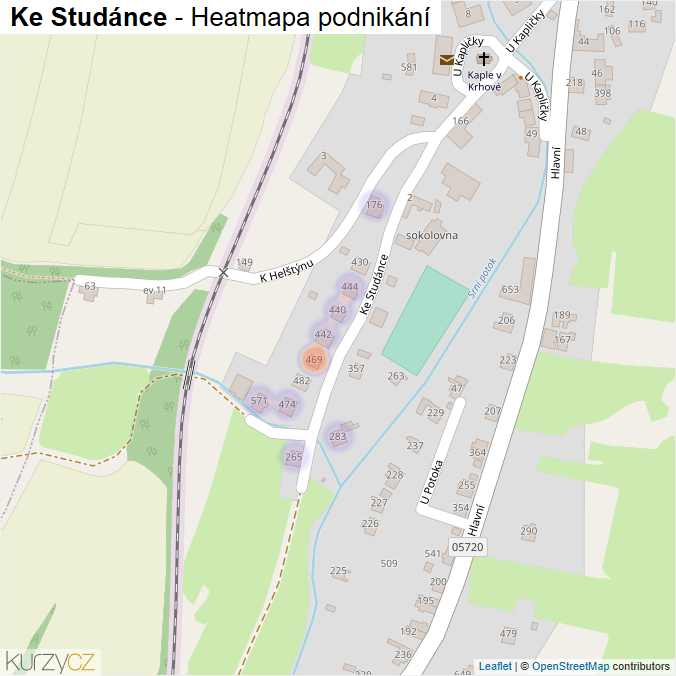 Mapa Ke Studánce - Firmy v ulici.