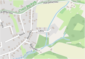Letní v obci Krhová - mapa ulice