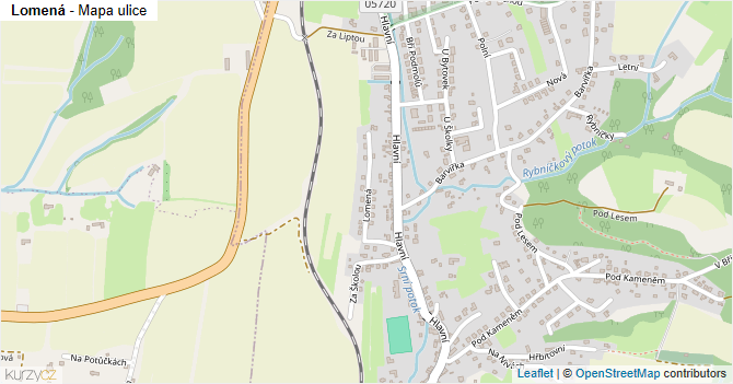 Lomená - mapa ulice