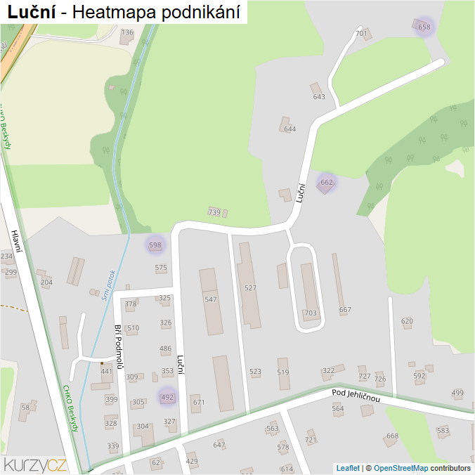 Mapa Luční - Firmy v ulici.