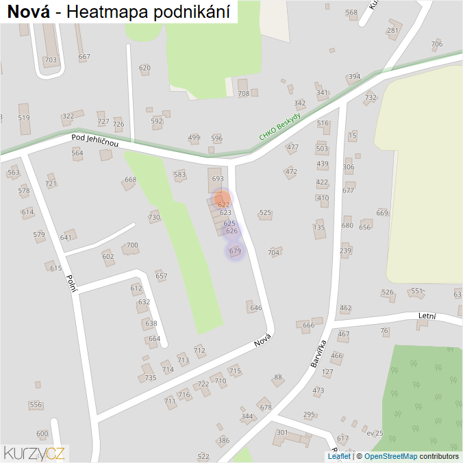 Mapa Nová - Firmy v ulici.